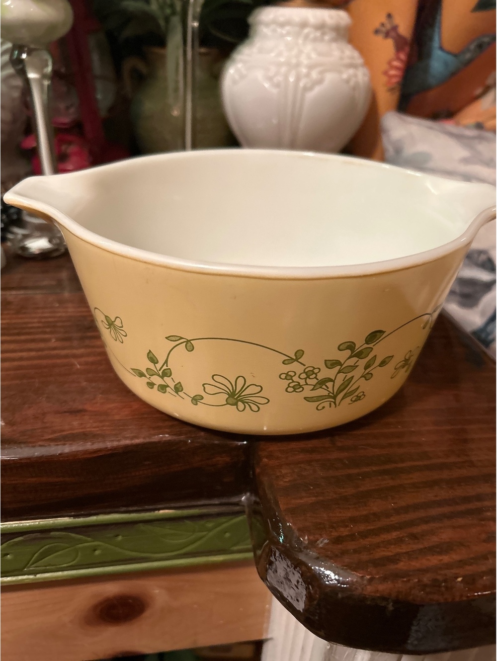 Vintage Pyrex 474-B Yellow Floral Mixing Bowl